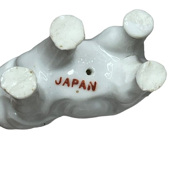 Vintage White Ceramic Elephant Trunk Up Lucky Elephant Japan - Picture 7 of 7